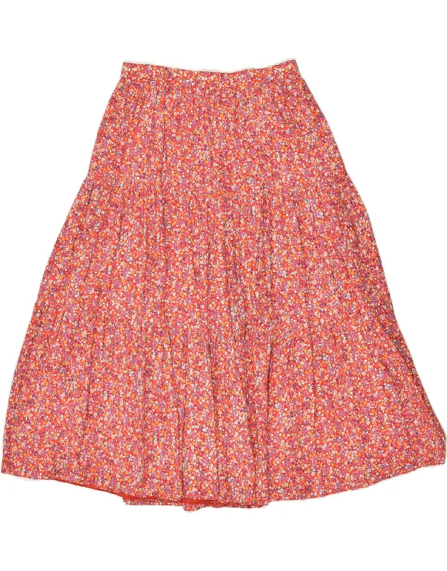 HIRSCH Womens A-Line Skirt IT 38 XS W25 Red Floral Viscose