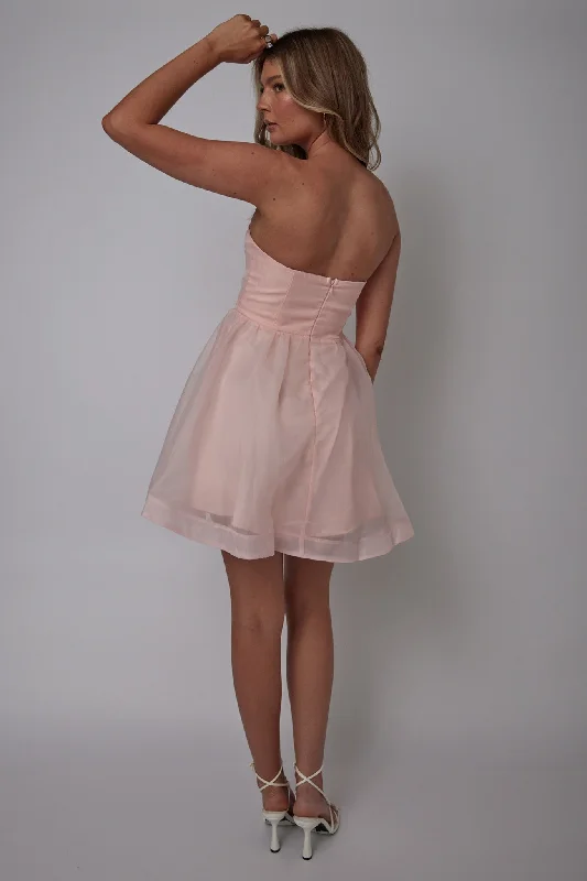 La Vie En Rose Strapless A-Line Mini Dress Baby Pink