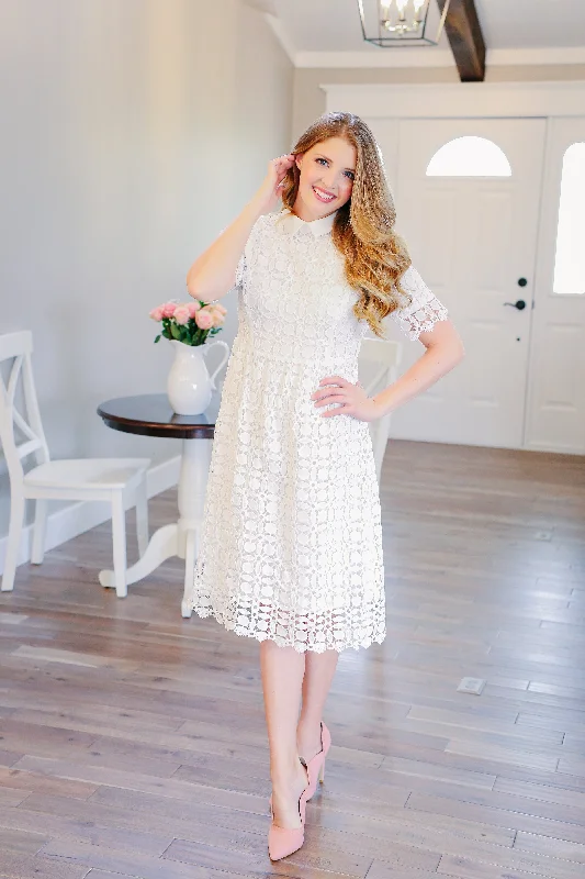 Lady in White Midi Dress