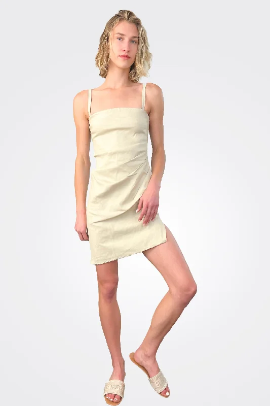 Nadege Draped Mini Dress - Natural