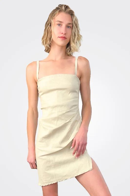 Nadege Draped Mini Dress - Natural