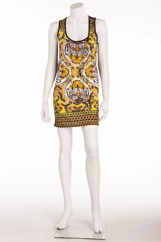 Philipp Plein - Tank Tiger Dress with Rhinestones -