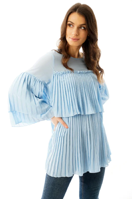 Pleated Smock Dress Top