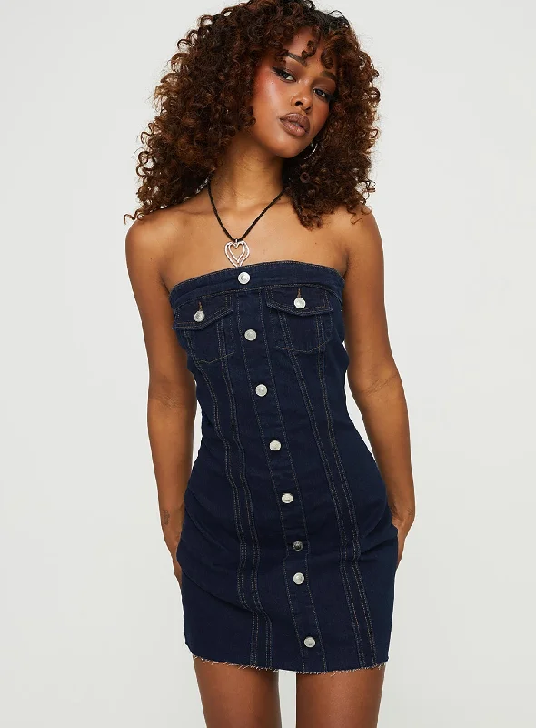 Sanaa Denim Mini Dress Blue