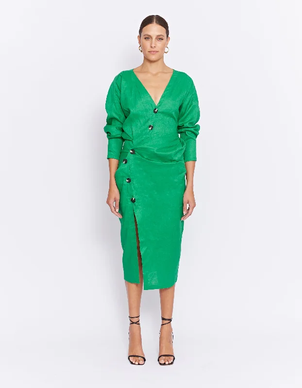 THE VITO TWIST DRESS | GREEN