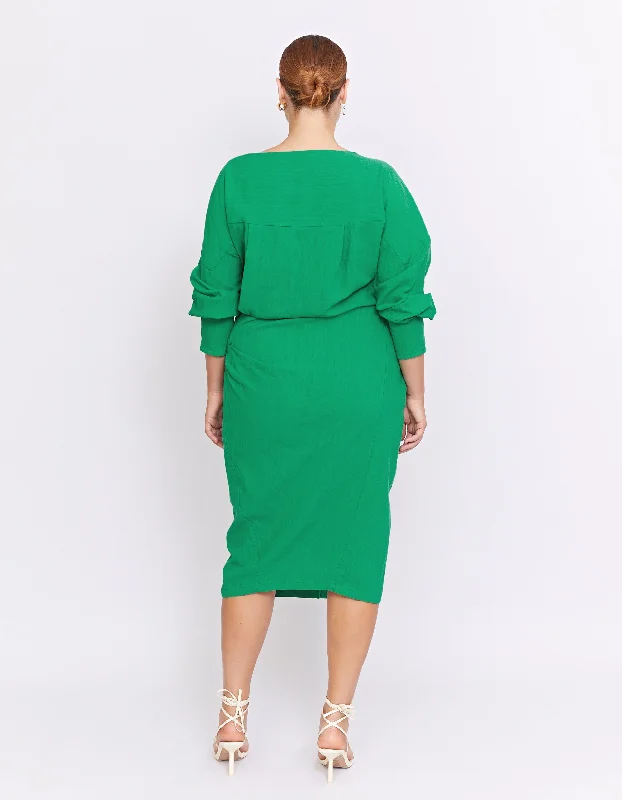 THE VITO TWIST DRESS | GREEN