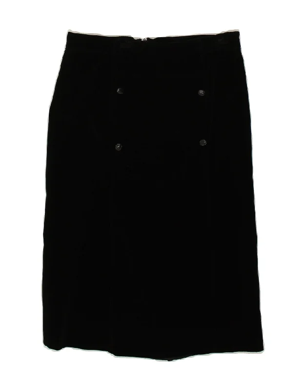 VINTAGE Womens Straight Skirt W30 Medium Black