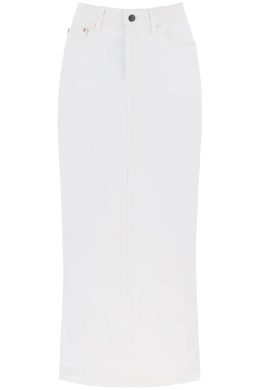 Wardrobe.nyc denim column skirt with a slim W2097PC WHITE