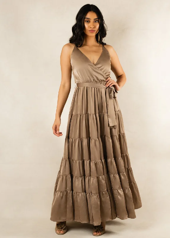 Zayla Dress in Light Taupe