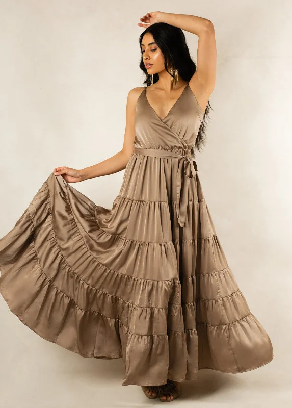 Zayla Dress in Light Taupe